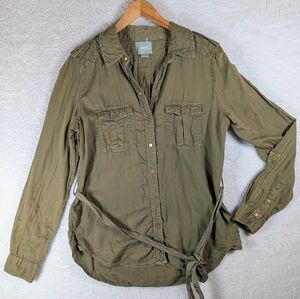Maeve Khaki Button-Down Shirt